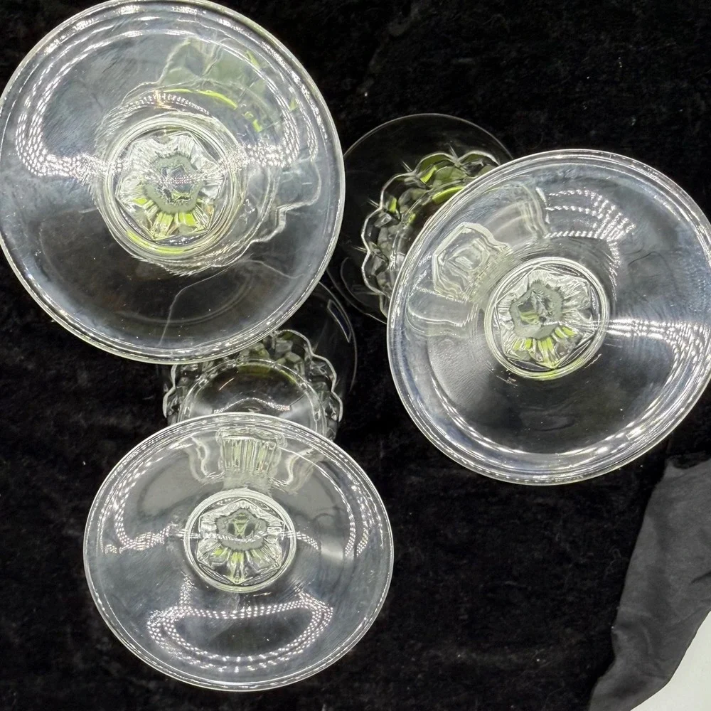 Lady Victoria chantelle Crystal Stemware Wine Water Goblets France Set of 3